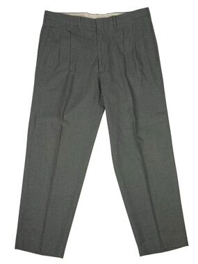 Farah Trousers Men 39x30 Olive Formal Pleated Classic Tailored Vintage Business